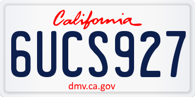 CA license plate 6UCS927