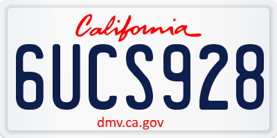 CA license plate 6UCS928