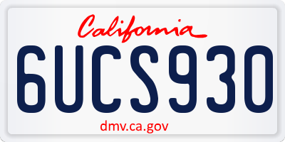 CA license plate 6UCS930