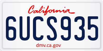 CA license plate 6UCS935