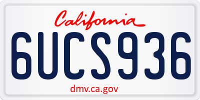 CA license plate 6UCS936