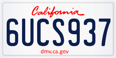 CA license plate 6UCS937