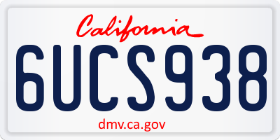 CA license plate 6UCS938