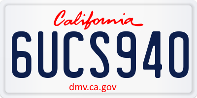 CA license plate 6UCS940