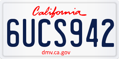 CA license plate 6UCS942