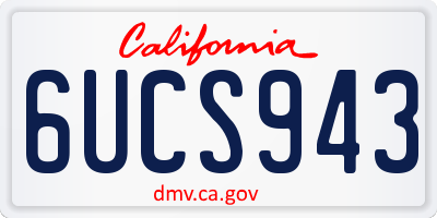 CA license plate 6UCS943