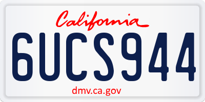 CA license plate 6UCS944