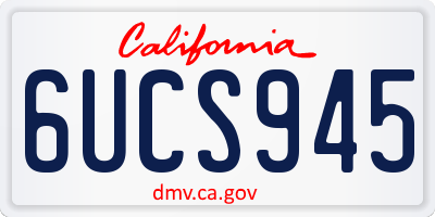 CA license plate 6UCS945