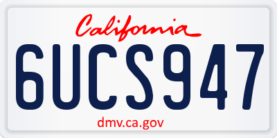 CA license plate 6UCS947