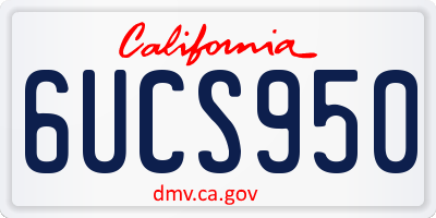 CA license plate 6UCS950