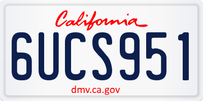 CA license plate 6UCS951