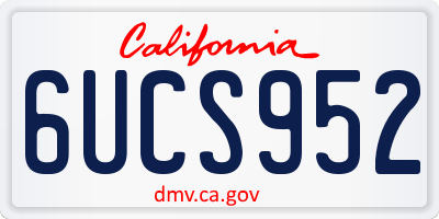 CA license plate 6UCS952