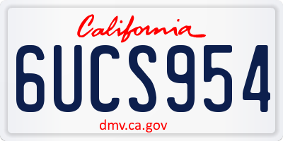 CA license plate 6UCS954