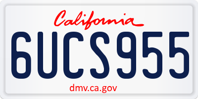 CA license plate 6UCS955