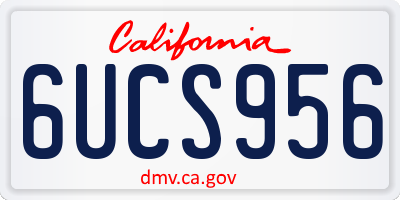 CA license plate 6UCS956
