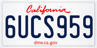 CA license plate 6UCS959