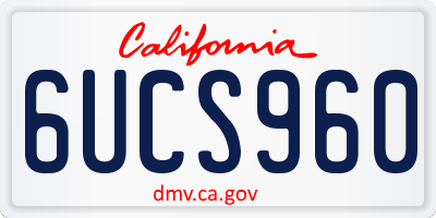 CA license plate 6UCS960