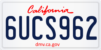 CA license plate 6UCS962