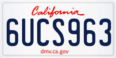 CA license plate 6UCS963