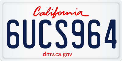 CA license plate 6UCS964