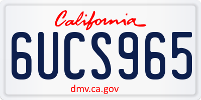 CA license plate 6UCS965