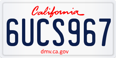 CA license plate 6UCS967