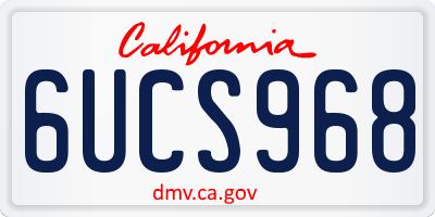 CA license plate 6UCS968