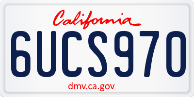 CA license plate 6UCS970