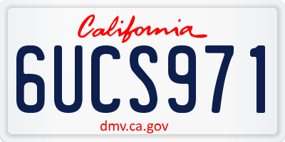 CA license plate 6UCS971