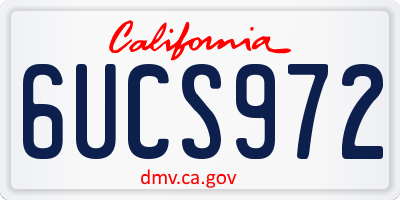 CA license plate 6UCS972