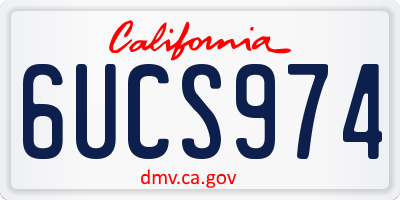 CA license plate 6UCS974