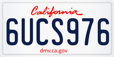 CA license plate 6UCS976