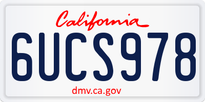 CA license plate 6UCS978