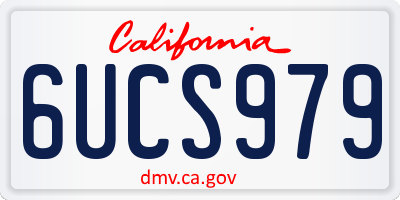 CA license plate 6UCS979