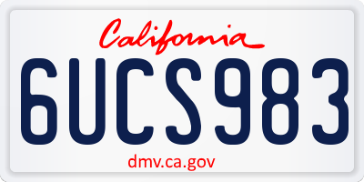 CA license plate 6UCS983