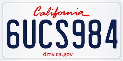 CA license plate 6UCS984