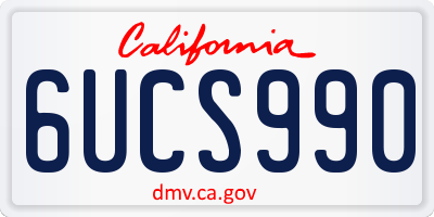 CA license plate 6UCS990
