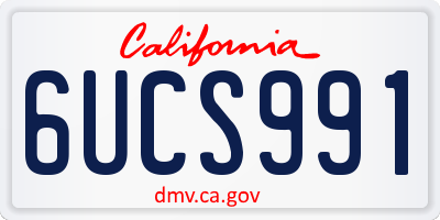 CA license plate 6UCS991
