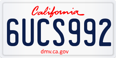 CA license plate 6UCS992