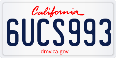 CA license plate 6UCS993