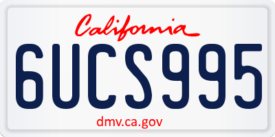 CA license plate 6UCS995