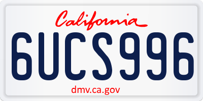 CA license plate 6UCS996