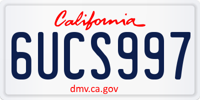 CA license plate 6UCS997
