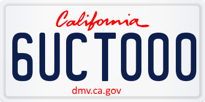 CA license plate 6UCT000