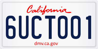 CA license plate 6UCT001
