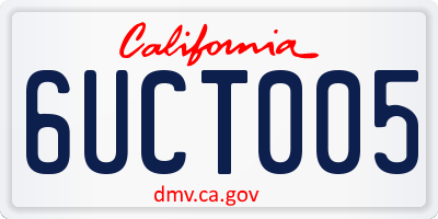 CA license plate 6UCT005