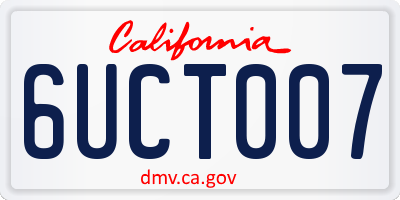 CA license plate 6UCT007
