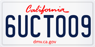 CA license plate 6UCT009