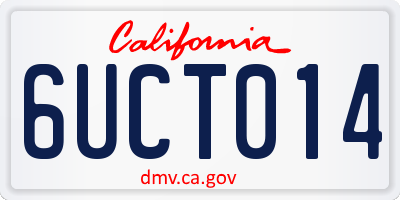 CA license plate 6UCT014