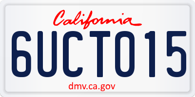 CA license plate 6UCT015